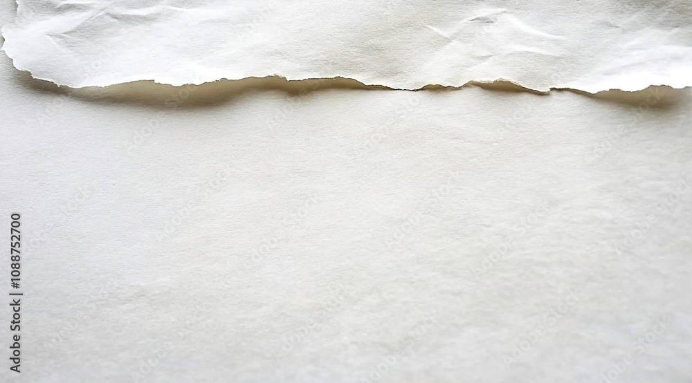 A piece of white paper with slightly crumpled edges A piece of white paper with slightly crumpled edges