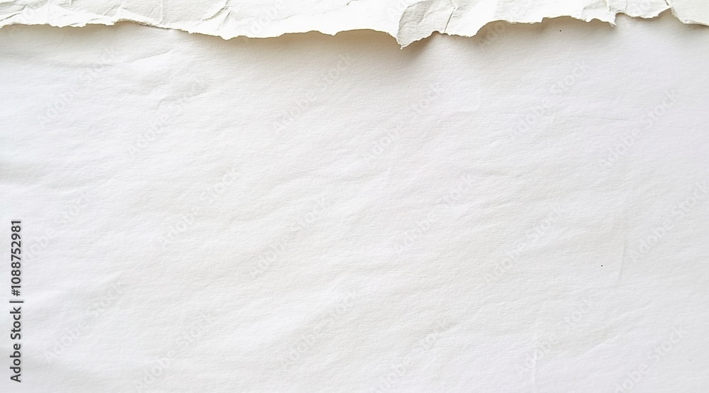 A piece of white paper with slightly crumpled edges