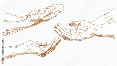 Close Up of Human Hands with Lifestyle Figures