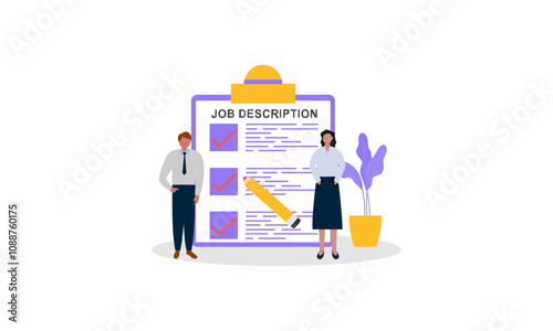 Job duties and responsibilities, job description, qualifications and requirements concept