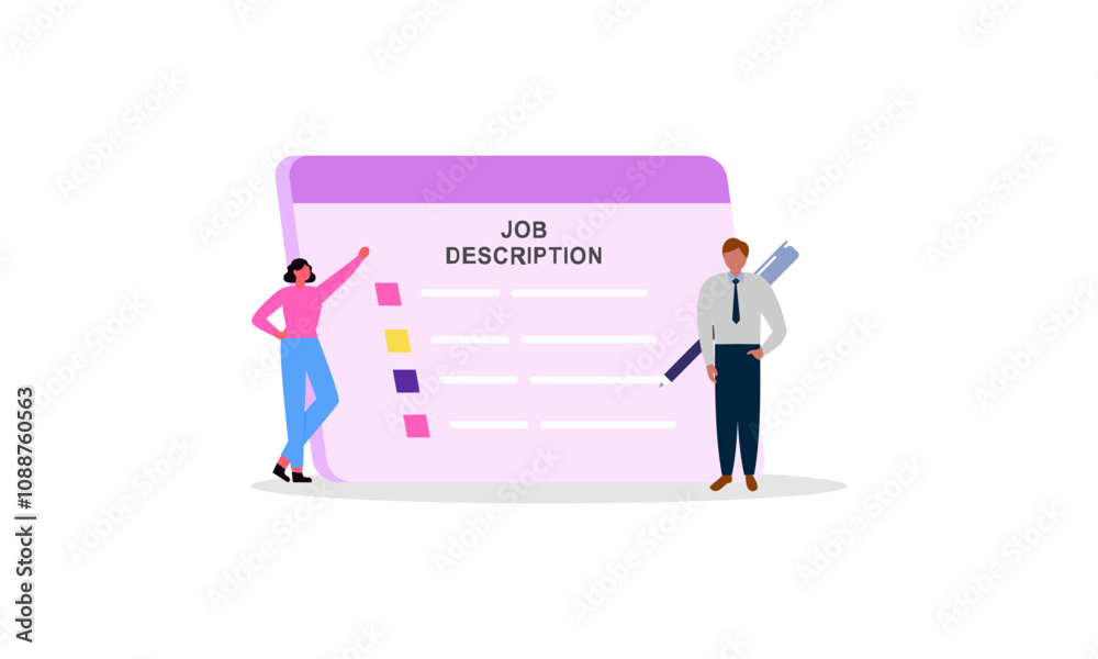 Job duties and responsibilities, job description, qualifications and requirements concept Job duties and responsibilities, job description, qualifications and requirements concept