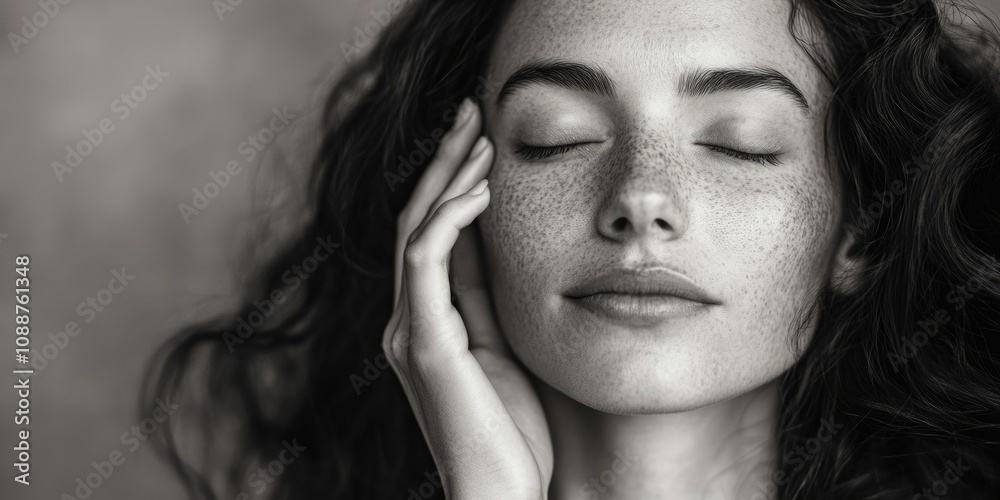 Serene Meditation: Woman in Deep Contemplation Serene Meditation: Woman in Deep Contemplation