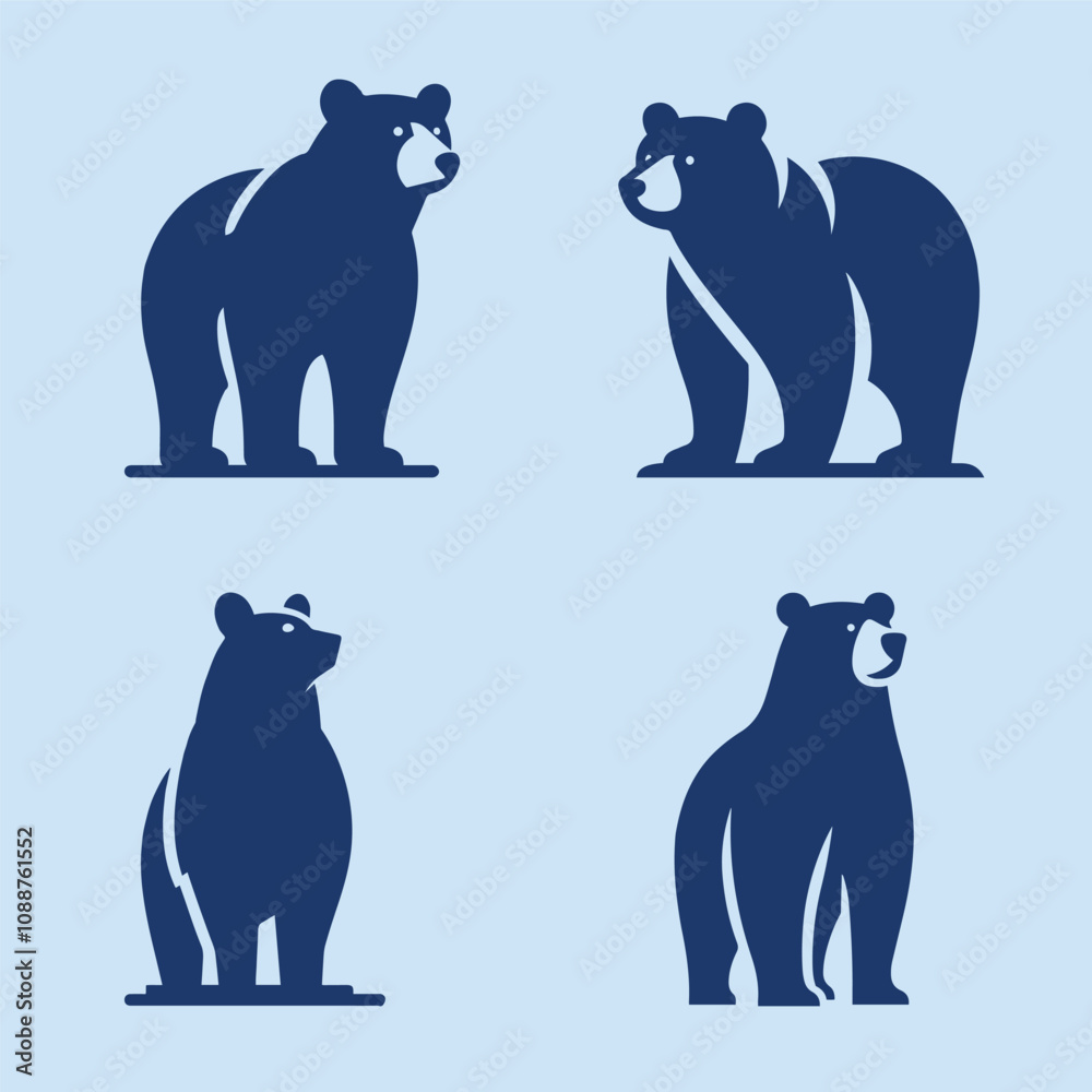 Naklejka premium Simple and Minimalist Animals Logo In Vector/Illustrations Style