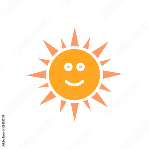 Sun with Face Vector Icon