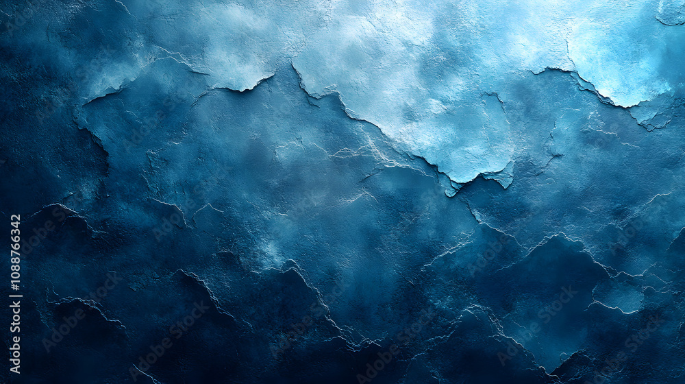 An abstract grunge background featuring dark blue color distortion, creating a textured and chaotic visual, ideal for design projects requiring a moody, artistic, and edgy atmosphere with a touch of d