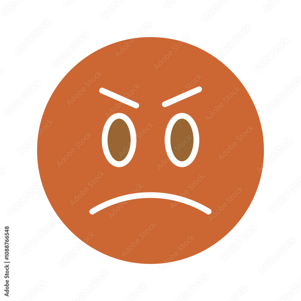 Fototapeta premium Angry Face Vector Icon