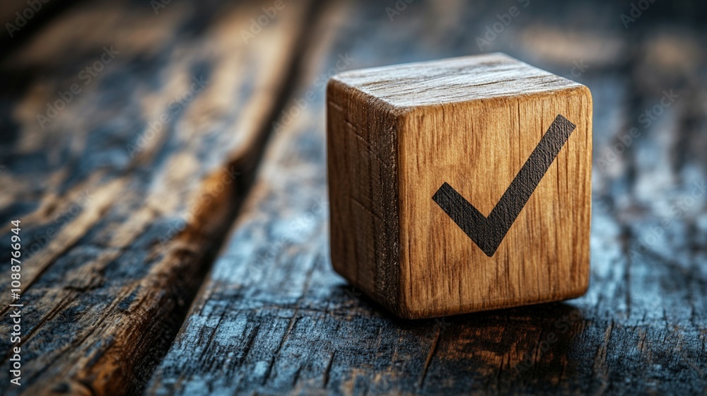 A wooden cube with a check mark, representing quality assurance and compliance in regulatory processes and assessments. A wooden cube with a check mark, representing quality assurance and compliance in regulatory processes and assessments.