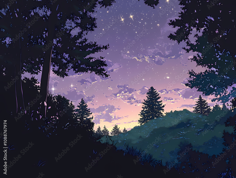 Beautiful Forest Landscape in Anime Manga Video with Nature Ambience Beautiful Forest Landscape in Anime Manga Video with Nature Ambience