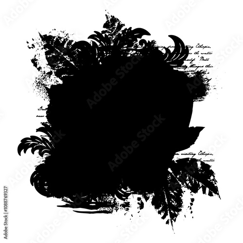 Artistic black summer, autumn mask. Basis element for design on white background universal