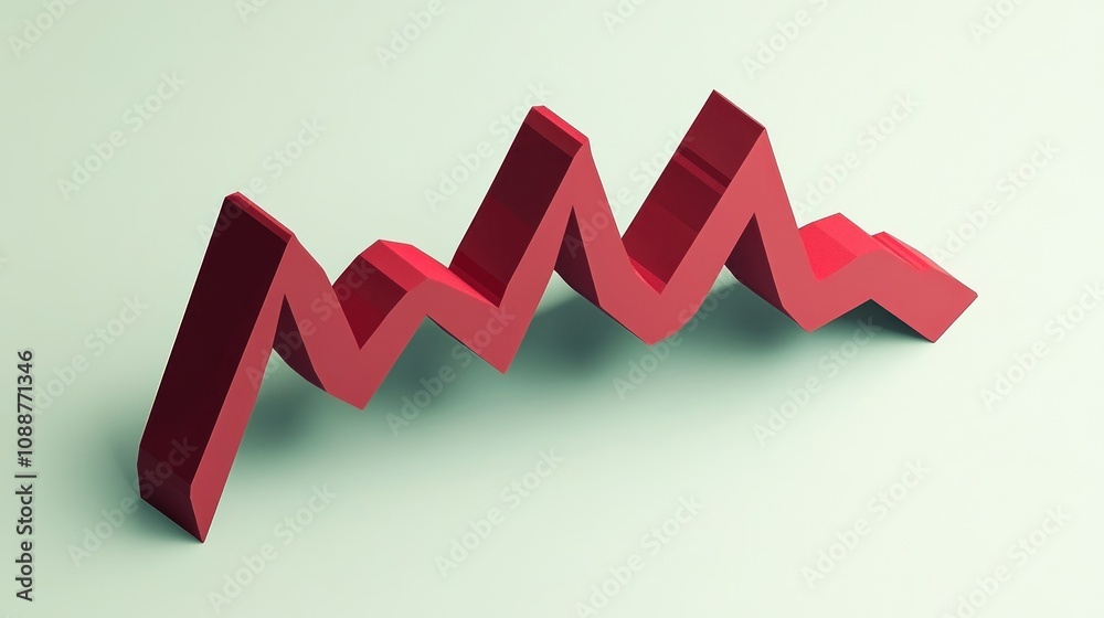 A 3D representation of a fluctuating graph, symbolizing market trends or data analysis. A 3D representation of a fluctuating graph, symbolizing market trends or data analysis.