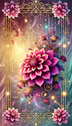 Golden Floral Fantasy with Ethereal Glow