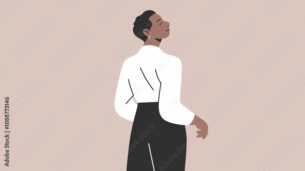 Black Woman in White Shirt and Black Pants Black Woman in White Shirt and Black Pants