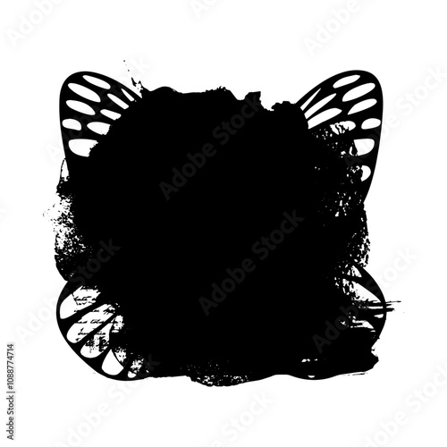 Black summer mask. Basis element for design isolated on white background