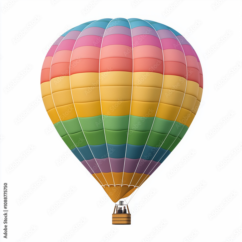 Fototapeta premium hot air balloon soaring over a canyon, aerial adventure, vibrant colors, isolated on white background