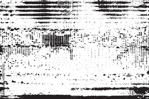Grunge Halftone Line Texture Background – Abstract Black and White Striped Design