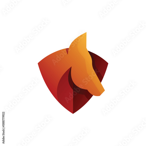 Vector Logo Horse Gradient Icon Illustration