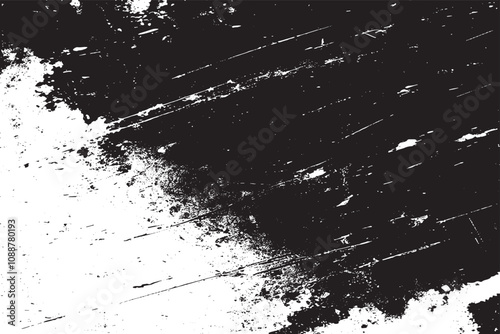 Dark Brush Strokes and Textured Abstract Grunge Background