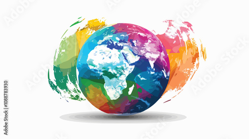 Colorful Vivid Globe Image: Embracing Globalization Concept