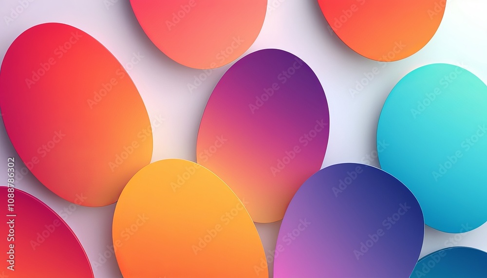 Colorful abstract gradient ovals on light background Colorful abstract gradient ovals on light background