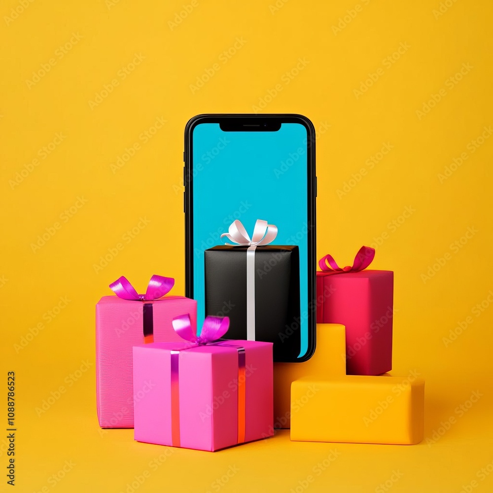 Pop-up notification for app Black Friday deal, vibrant color contrast, enticing offer Pop-up notification for app Black Friday deal, vibrant color contrast, enticing offer