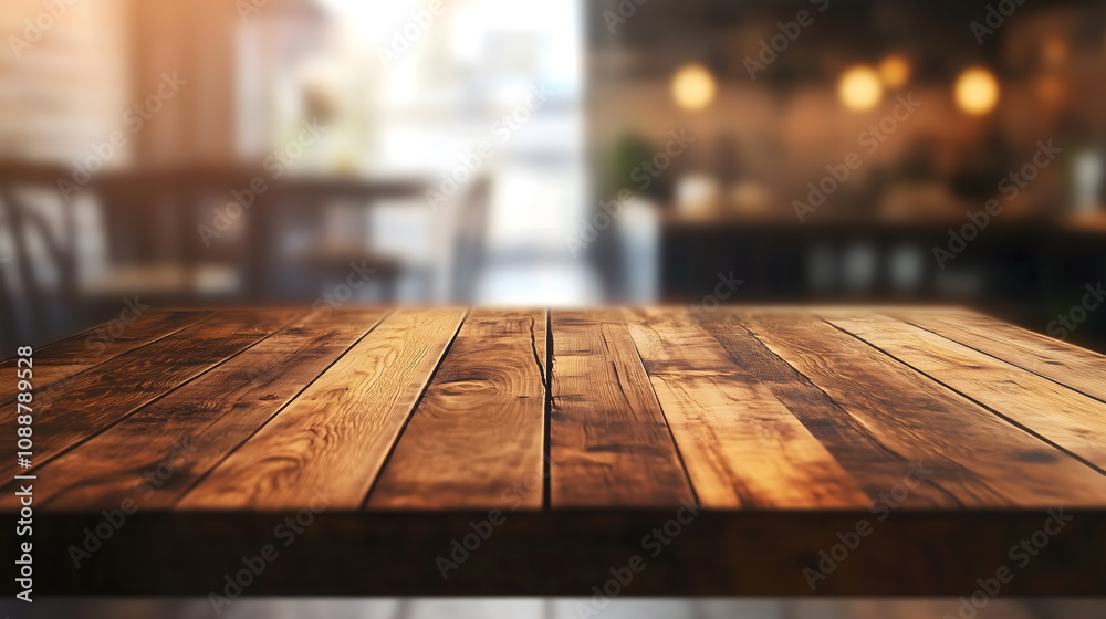 Wood table top on blurred kitchen background. can be used mock up for montage products display or design layout
Wood table top on blurred kitchen background. can be used mock up for montage products display or design layout