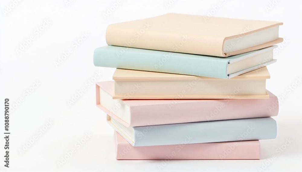stack of pastel colored books on isolated white background
stack of pastel colored books on isolated white background