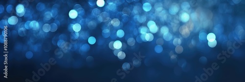 Stunning Blue Bokeh Lights on a Dark Background Capturing the Essence of Evening Ambiance and Creating a Dreamy Atmosphere for Art and Design Projects