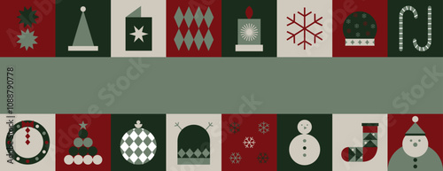 Abstract Geometric Christmas Background 
