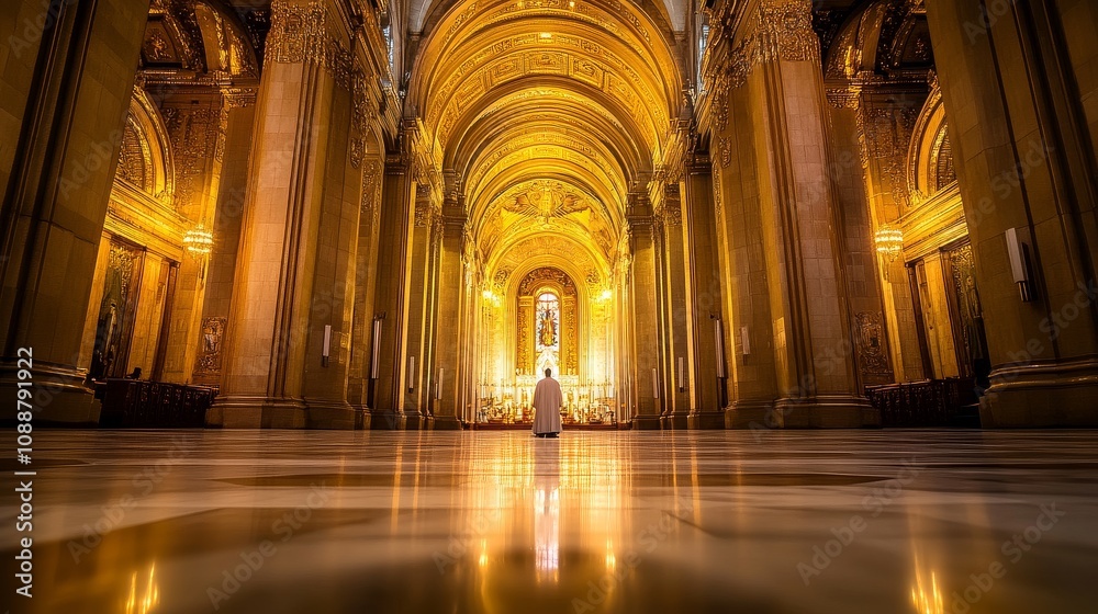 A large, ornate building with gold accents and a golden dome A large, ornate building with gold accents and a golden dome