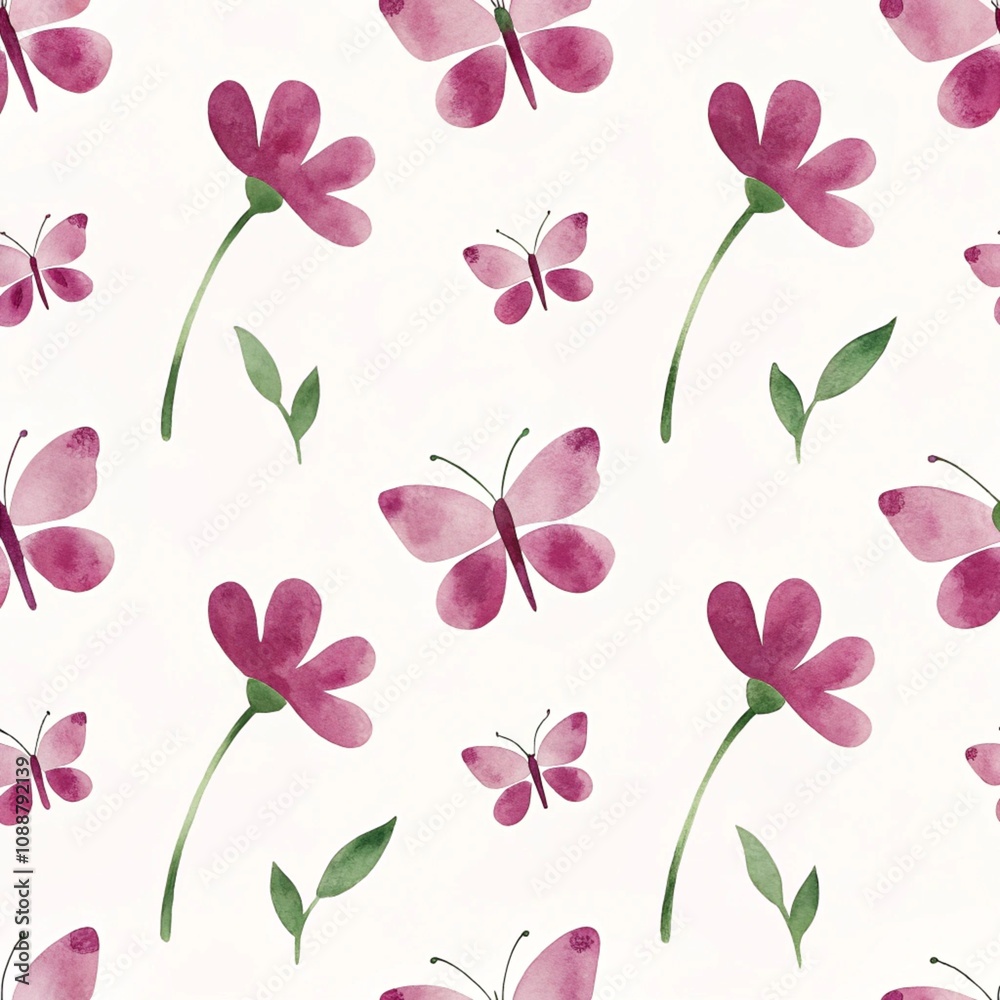 seamless pattern with pink flowers seamless pattern with pink flowers