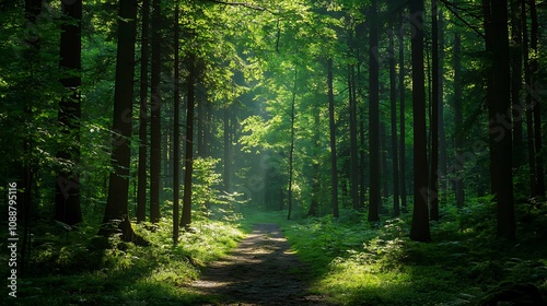 Sunlit Forest Path