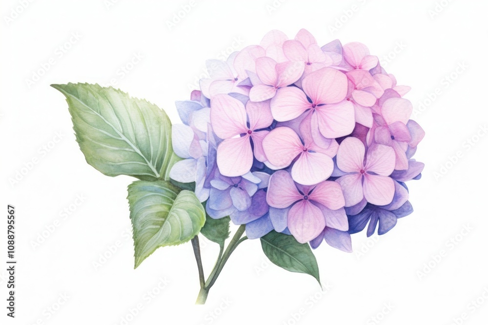 Hortensia flower petal plant white background. Hortensia flower petal plant white background.