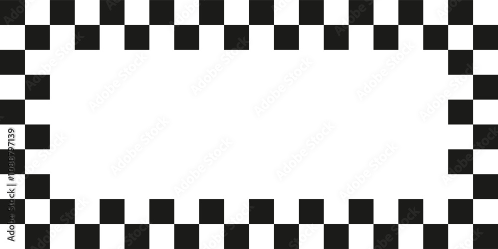 Checkers frame in line art style. Geometric seamless pattern. Vector illustration. Checkers frame in line art style. Geometric seamless pattern. Vector illustration.