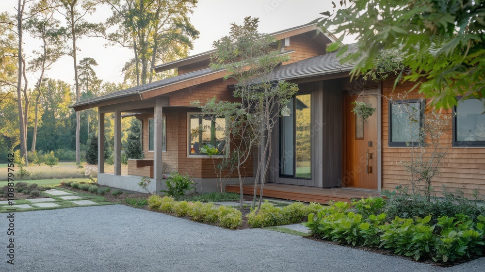 Modern Contemporary Home with Floor-to-Ceiling Windows and Beautiful Landscaping Modern Contemporary Home with Floor-to-Ceiling Windows and Beautiful Landscaping
