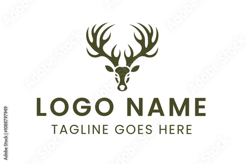 deer antelope head horns logo photo