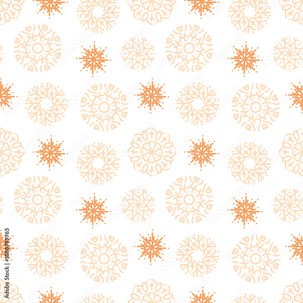 A seamless snowflake pattern design. Winter decor. Seamless, abstract pattern for holiday greeting cards or textile prints. A seamless snowflake pattern design. Winter decor. Seamless, abstract pattern for holiday greeting cards or textile prints.