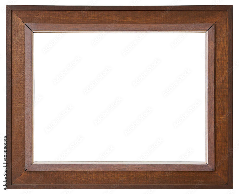 Old wooden picture frame in PNG format on a transparent background. Old wooden picture frame in PNG format on a transparent background.