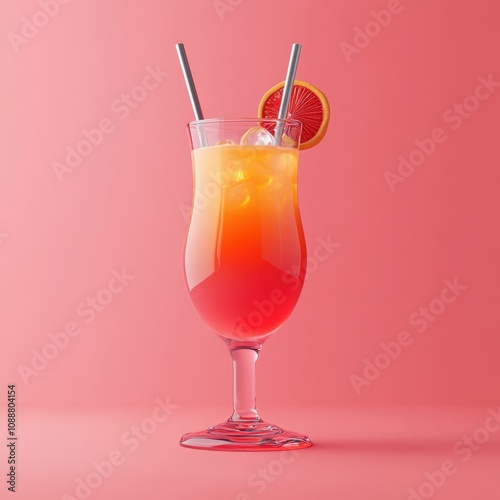 Wallpaper Mural Vibrant Summer Cocktail with Orange Slice Garnish Torontodigital.ca