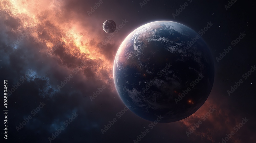 Obraz premium Planet in the vastness of space