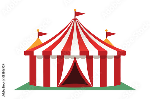 red circus tent vector illustration on a with background