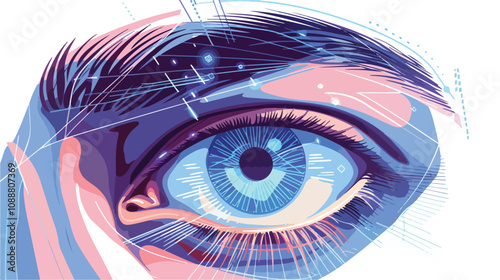 Close-Up of Male Eye Scanned for Recognition Technology