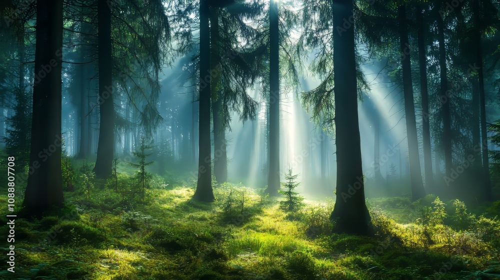 Obraz premium Misty landscapes: enigmatic beauty in the fog
