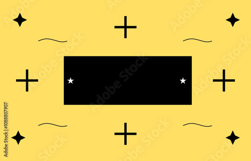 yellow and black name banner for prasentation photo