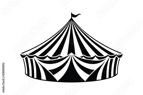 circus tent silhouette vector illustration on a white background