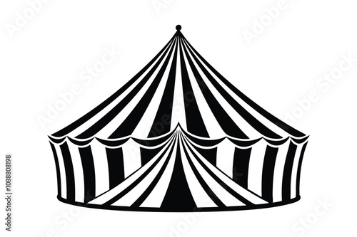 circus tent silhouette vector illustration on a white background