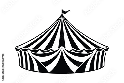 circus tent silhouette vector illustration on a white background