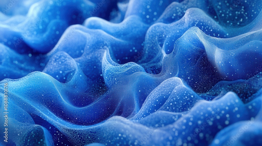 Blue points, big data stream. Generative AI Blue points, big data stream. Generative AI