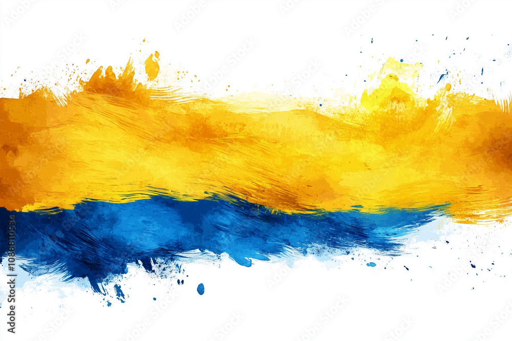 abstract representation of the flag of ukraine isolated png