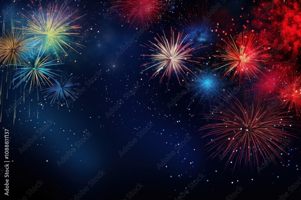 Firework border fireworks night illuminated. Firework border fireworks night illuminated.