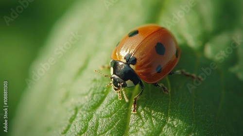 Ladybugs and Other Beneficial Insects on Crop Leaves for Natural Pest Control